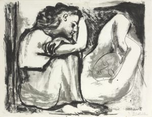 Figure 1: Femme assise et Dormeuse. Seated woman and sleeper, 1947 (litho), Picasso, Pablo (1881-1973) / Private Collection / Photo © Christie’s Images / Bridgeman Images. © Succession Picasso