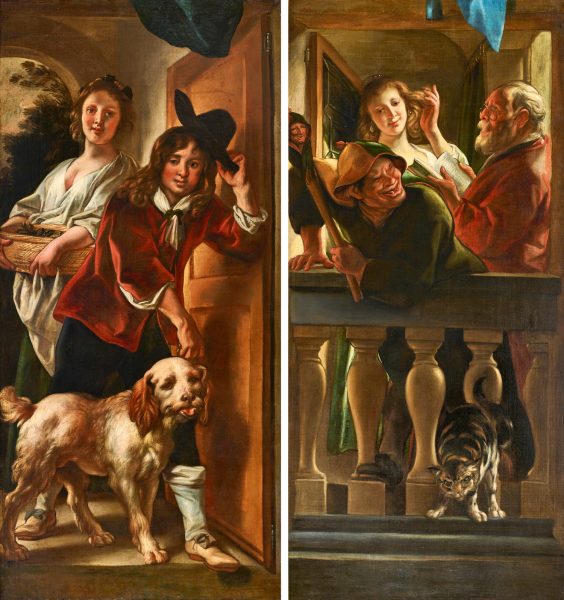 Jacob Jordaens – Two Important trompe l’oeil wall decorations