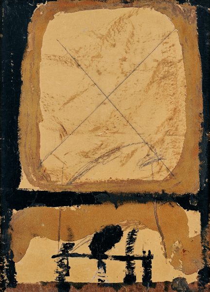 Antoni Tàpies – “Pintura sobre papel azul”