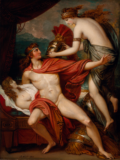 ”Thetis Bringing the Armour to Achilles” from 1804 by Benjamin West (1738-1820) in the collections of LACMA, Los Angeles, inv. no. M.88.182.
