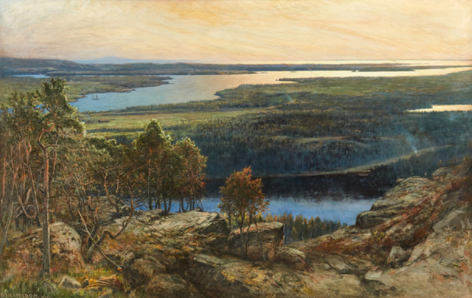Fig. 1. ”Landskapsbild från Dalsland i morgonljus” från 1895