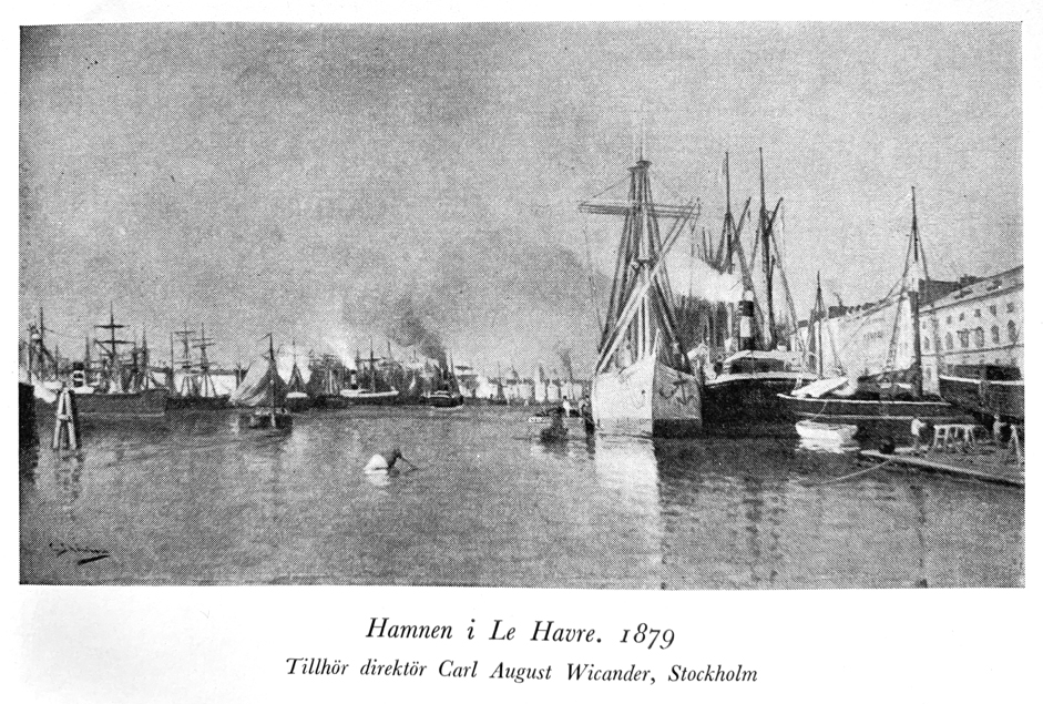 Fig. 1 ”Hamnen i Le Havre” från 1879, tidigare i direktör August Wicanders samling, Stockholm