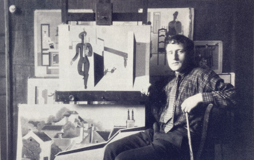 Erik Olson med auktionens målning i sin ateljé i Saint-Germain-en-Laye, maj 1927.